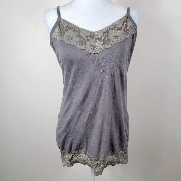 Dressbarn Tank Tops M Brown Grey Black Lace Stretchy Versatile Fairycore Y2K - Picture 4 of 16